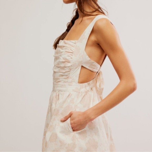 🆕 FREE PEOPLE Meet Me In Maui Printed Mini Dress / Ivory Combo Size Large - Picture 3 of 3
